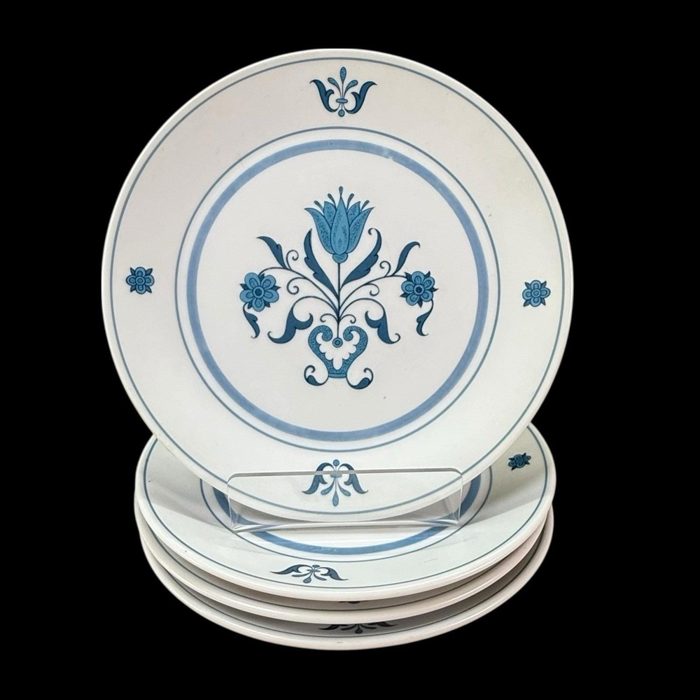 Noritake Progression‎ BLUE HAVEN 9004 Set of 4 Plates 6.5"